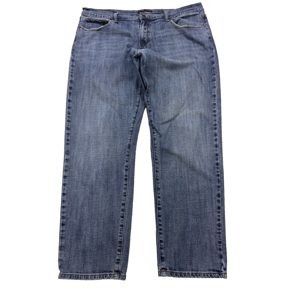 Lucky Brand Jeans Men 40x30 Blue 221 Original Straight Whisker Distress Denim
